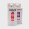 Kit Dogme Poop Bags com 8 rolos de saquinhos higiênicos rosa e roxo em embalagens