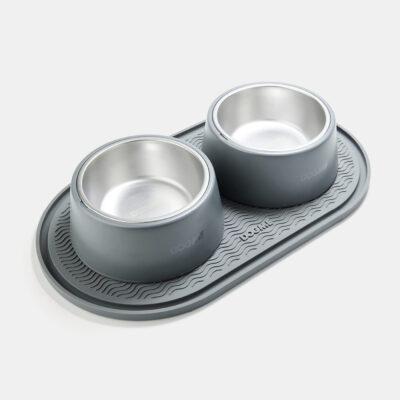 Kit Double Bowl Station Dogme Cinza - 02 Soft Bowls + Bowl Station