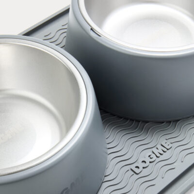 Alternative view of Kit Double Bowl Station Dogme Cinza - 02 Soft Bowls + Bowl Station