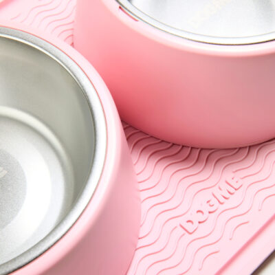 Alternative view of Kit Double Bowl Station Dogme Rosa - 02 Soft Bowls + Bowl Station